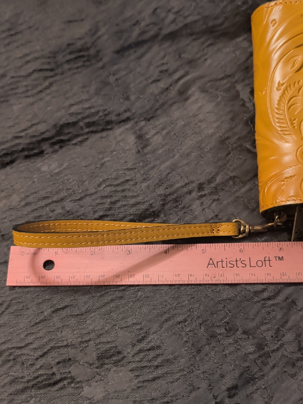 Patricia Nash Koumi Burnished Tooled Leather Zip Around Wallet in Mango - Picture 16 of 16